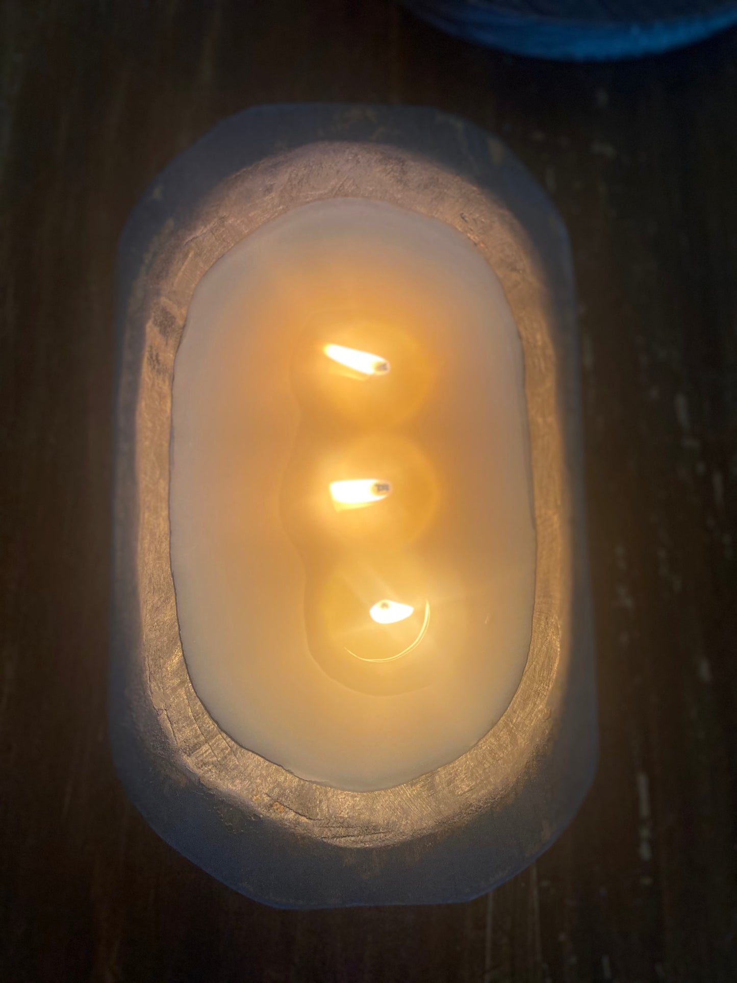 Wooden Dough Bowl Candle